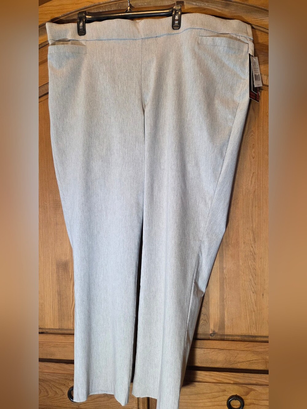 Briggs New York Women's Light Gray Dress Pants Wide Band Slimming Solution 22W